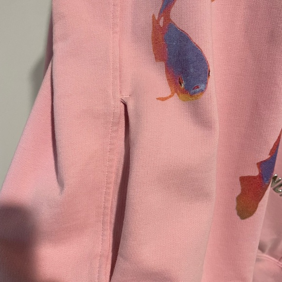Sandro NEW Pink Goldfish Pullover Hoodie Sweatshirt Size XS - Picture 9 of 12